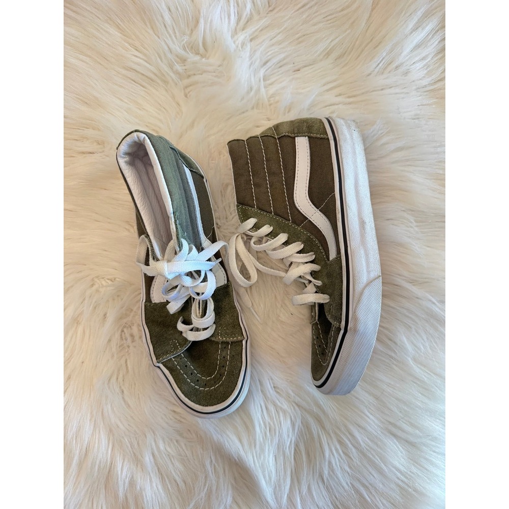 Vans green high top skate shoe size 5.5 men 7 women